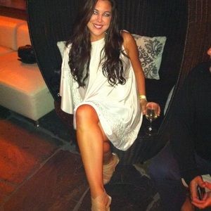 Free people one shoulder cape dress